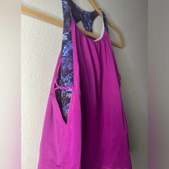 Ivivva By Lululemon Twist And Flow Layered Tank With Built In Bra Girls Size 10 - Picture 2 of 6